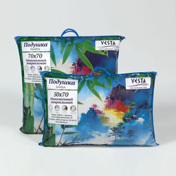 Подушка стёганная 50х70 см, бамбуковое волокно, ткань тик, п/э 100% - Vesta фото 2