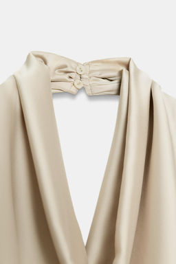ASYMMETRIC SATIN HALTER TOP - Zara фото 9