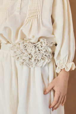 FALDA MIDI 100% LINO CON CINTUR?N LIMITED EDITION / Crudo claro - Zara фото 4