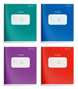 Цена за 5 шт. Тетрадь 12 л. частая кос. линия Schoolformat ОДНОТОННЫЕ мел. карт., ВД-лак