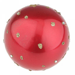 Елочная игрушка шар стеклянная д8см, зеркально-красный, ручная художественная роспись, подарочная упаковка (Россия) - Домашняя мода фото 5