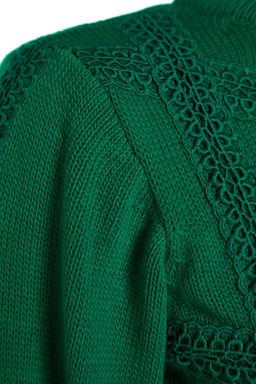 Yesil Mini Triko Dantelli Elbise TWOAW22EL0011