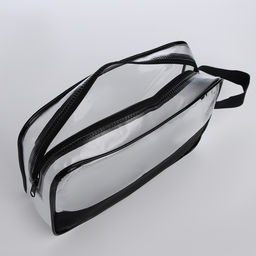 Косметичка на молнии, с ручкой, цвет чёрный