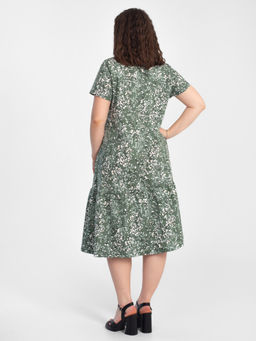 Платье женское кулирка "АГНИЯ" РОМАШКА ЗЕЛЕНЫЙ