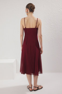 TRENDYOLMILLA Ekru Duz A Kesim Midi Dokuma Elbise TWOSS25EL00558 фото 9