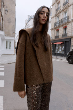 CARDIGAN WITH SCARF DETAIL - Zara фото 7