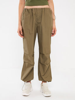 Kad?n Beli Lastikli D?z Para??t Pantolon