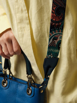 Сумка кожаная кросс-боди Deboro 30347 синяя гуашь