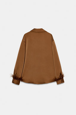 FEATHER SATIN BLOUSE - Zara фото 17