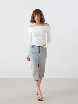 Dar Fit Kad?n Jean Etek