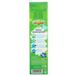 Карандаши 6 цветов "Крош", заточенные, шестигранные, картонная упаковка, европодвес, Смешарики