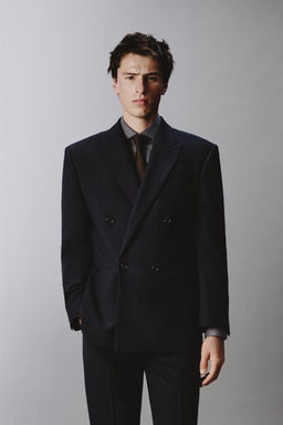 LIMITED EDITION DOUBLE-BREASTED WOOL BLEND SUIT BLAZER - Zara фото 10