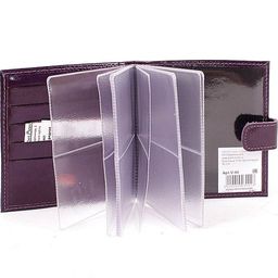 Визитница Premier-V-44 (с хляст, 2х-рядная, 5внут карм, 32карточки) натуральная кожа фиолетовый наплак (118) 105218  фото 2