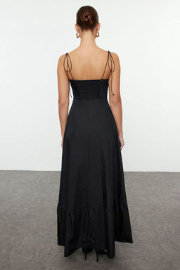 TRENDYOLMILLA Beyaz Drape Detayl? Dokuma Maxi Elbise TWOSS24EL01128 фото 12