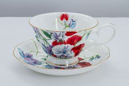 Пара чайная, 2 перс, 4 пр, 180 мл, белая, с золотистым кантом, Душистый горошек, Summer garden - Anna lafarg фото 2