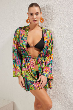 Siyah Mini Dokuma Plaj Kimono&Kaftan TBESS25KM00002 - Trendyolmilla фото 10