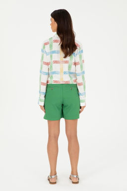 Женские зеленые тканые шорты - U.s. polo assn фото 4