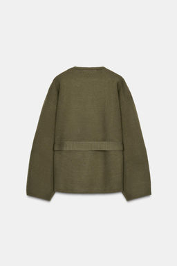 SHORT KNIT COAT WITH BELT - Zara фото 6