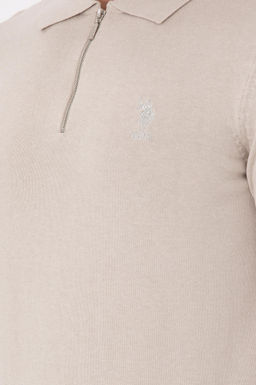 Erkek Slim Fit Yar_m Fermuarl_ Ta_ Melanj Basic Kazak - U.s. polo assn фото 7