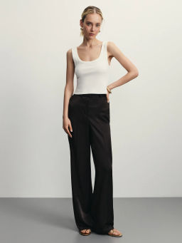 Укороченный топ в рубчик / Zarina  фото 2