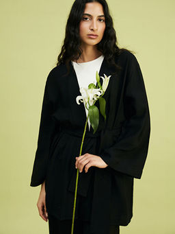 ?al Yaka Oversize Kad?n Kimono