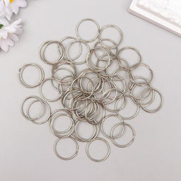 Цена за 100 шт. Основа для брелока кольцо металл, серебро 2×2 см