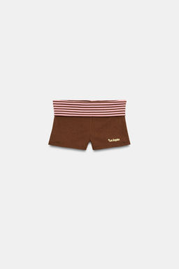 SHORTS MINI CINTURA RAYAS / Marr?n - Zara фото 6