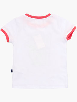 Футболка для девочки	 UD 3329 белый/коралловый - Mini maxi фото 3