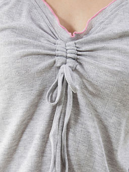 V Yaka Kad?n Kaprili Pijama Tak?m?