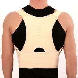 Массажёр-фиксатор для осанки и поясницы, на фастексах, размер 2XL-3XL, цвет бежевый - Onlitop фото 4