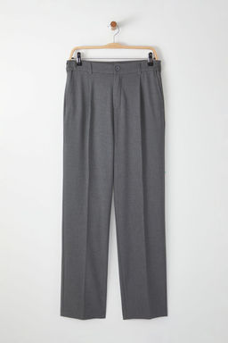 Gri Wideleg Baggy Rahat Kal?p More Sustinable Dokuma Kumas Pantolon TMNSS25PL00009