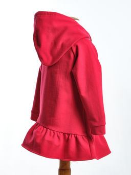 Платье с капюшоном для малышей UD 6718 красный - Mini maxi фото 4