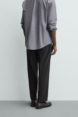 PANTAL?N CON LANA REGULAR FIT NON IRON / Negro - Zara фото 3