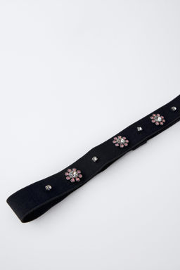 ELASTIC HEADBAND WITH RHINESTONE FLOWERS - Zara фото 2