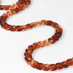 Цепочка для сумки, пластиковая, 17 23 мм, 120 см, цвет коричневый