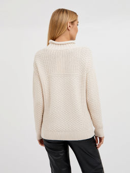 водолазка женская из хлопка с воротником стойкой и с рельефным узором - Glenfield фото 6