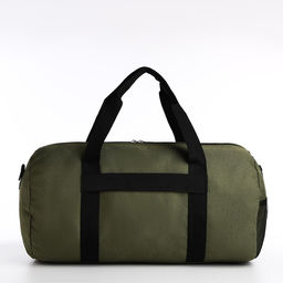 Сумка дорожная на молнии, наружный карман, длинный ремень, цвет хаки - Simaland фото 3