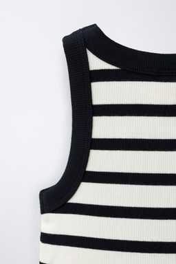 VESTIDO RIB RAYAS / Negro / Crudo - Zara фото 4