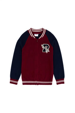 Erkek _ocuk Bordo Bisiklet Yaka Triko H_rka