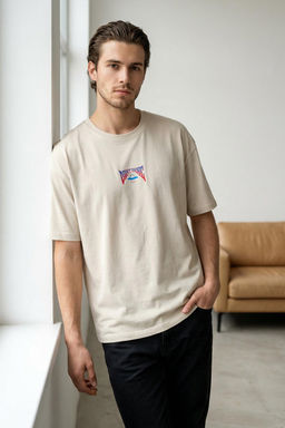 TRENDYOL MAN Siyah Oversize/Genis Kesim Uzay Bask?l? %100 Pamuklu T-Shirt TMNSS23TS00120 - Trendyolmilla фото 19
