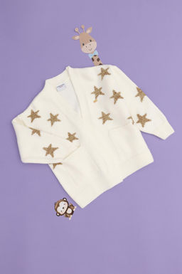 Кремовый трикотажный кардиган для девочки