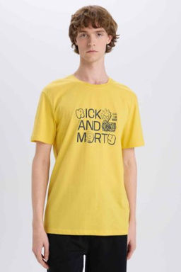 Rick and Morty Regular Fit Bisiklet Yaka K?sa Kollu Tisort