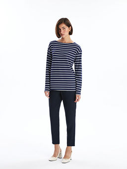 Bisiklet Yaka ?izgili Kad?n Ti??rt