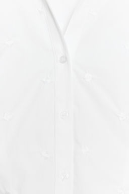 CAMISA BORDADOS MANGA ABULLONADA / Blanco - Zara фото 9