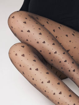 Колготки фантазийные CONTE FEELING Колготки в сердечки и точки grafit