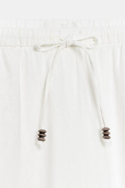PANTAL?N RECTO CON LINO / Blanco - Zara фото 8