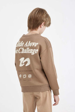 Толстовка оверсайз с круглым вырезом и принтом для мальчиков