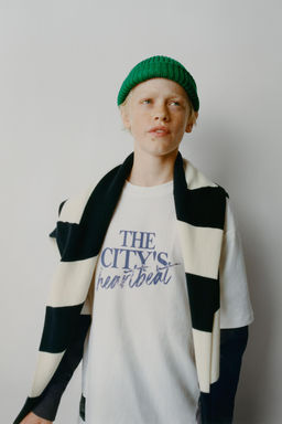 DOUBLE-SLEEVE T-SHIRT WITH CONTRAST SLOGAN - Zara фото 5