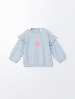 Bisiklet Yaka Uzun Kollu Bask?l? K?z ?ocuk Sweatshirt 2li