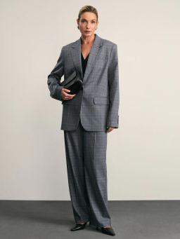 Однобортный жакет в клетку / Zarina  фото 2